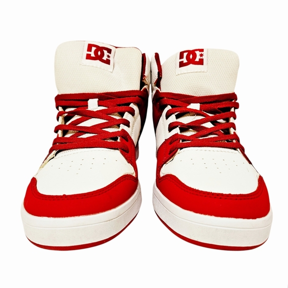 DC Cure Hi-Top Red and White Skate Sneakers ADYS400072 Men's Size 10.5 - Picture 2 of 10